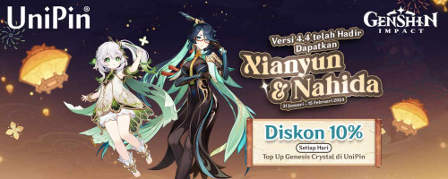 Genshin Impact Versi 4.4 Rilis! Koleksi Karakter Baru dengan Diskon 10% Setiap Hari dari UniPin